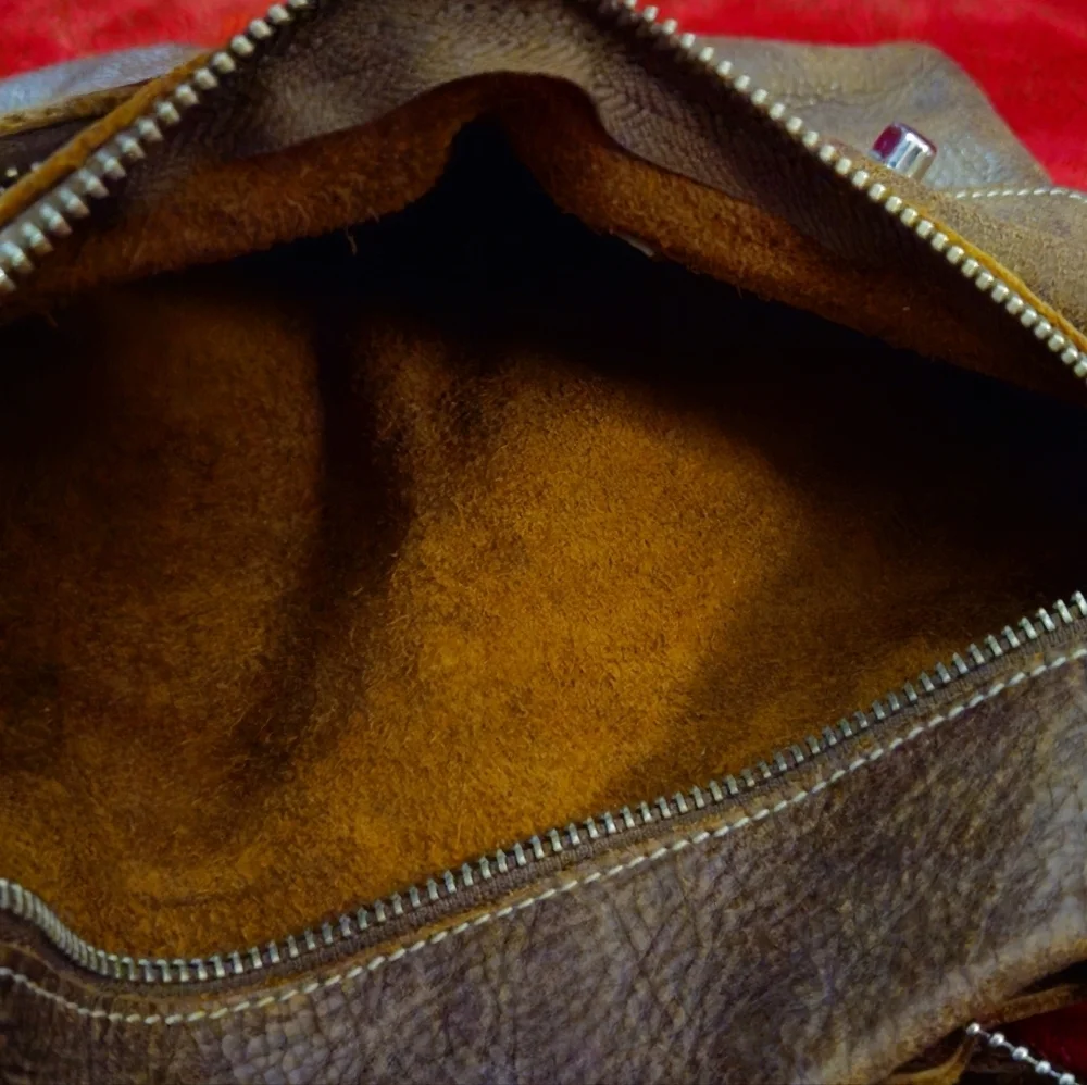 Roots Vintage Brown Leather Crossbody Bag